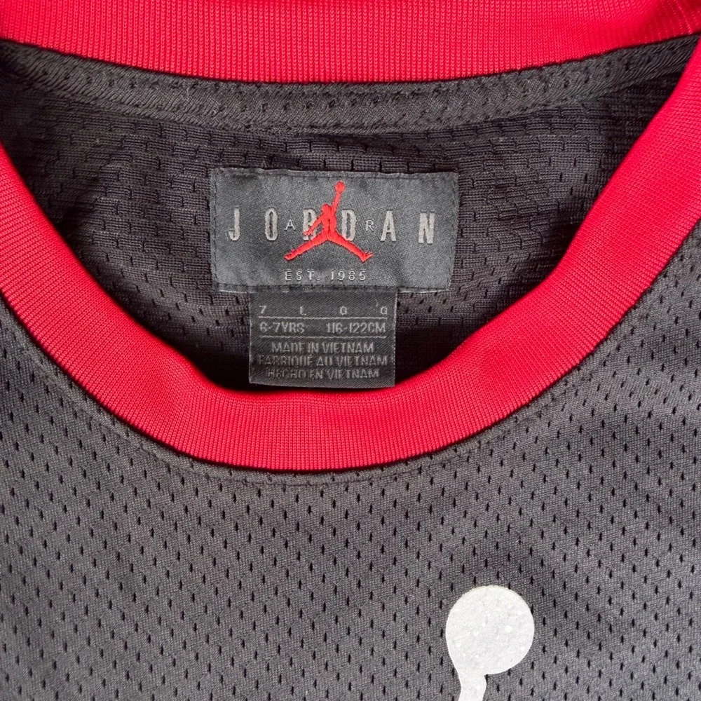Jordan Boys Black Red Nike Air Jumpman Mesh Basketball Tank Top Size‎ 7 6-7Y